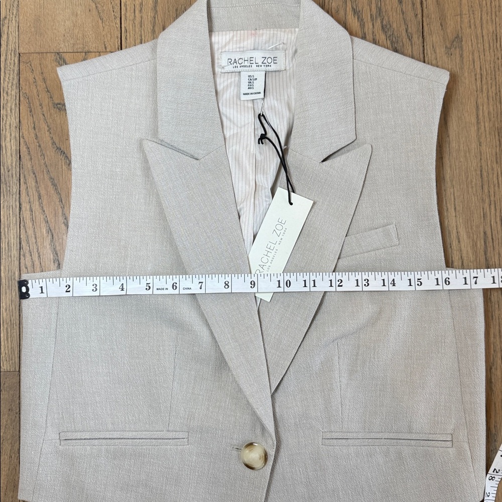 NWT Rachel Zoe Women’s Linen Blend Button Front Vest Size Small - Picture 6 of 9